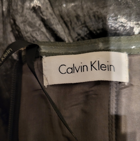 Calvin Klein Shiny Silver Strapless Dress - Size Small/Petite - Picture 4 of 5